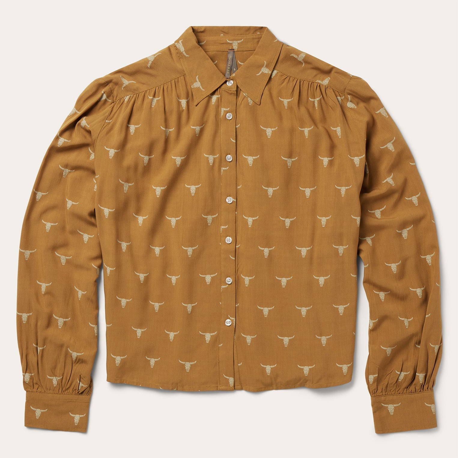 Mojave Longhorn Print Poet Blouse Brown | Stetson