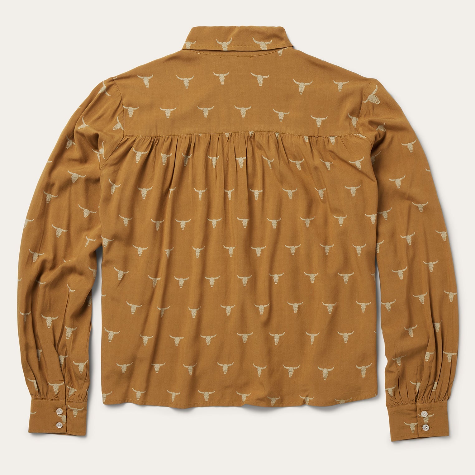 Mojave Longhorn Print Poet Blouse Brown | Stetson