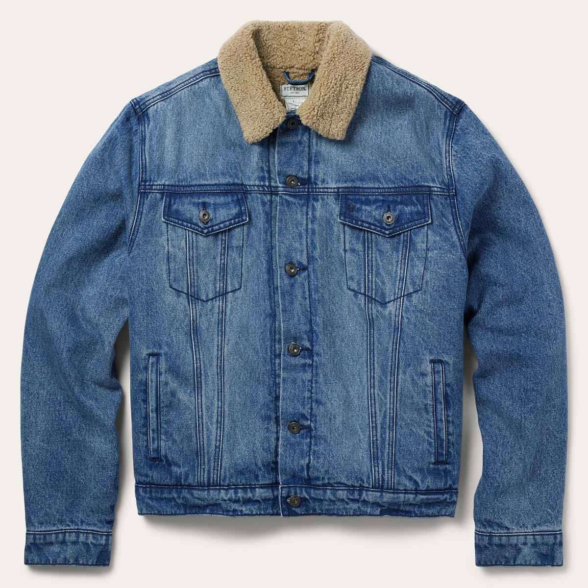 Denim Sherpa Jacket Blue | Stetson