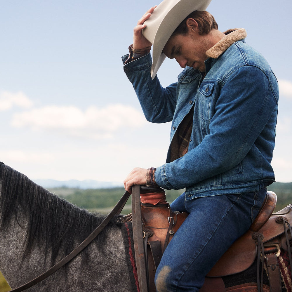 Denim Sherpa Jacket Blue | Stetson
