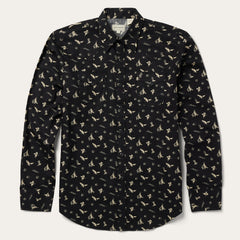 Conversation Print Western Shirt Black | Stetson