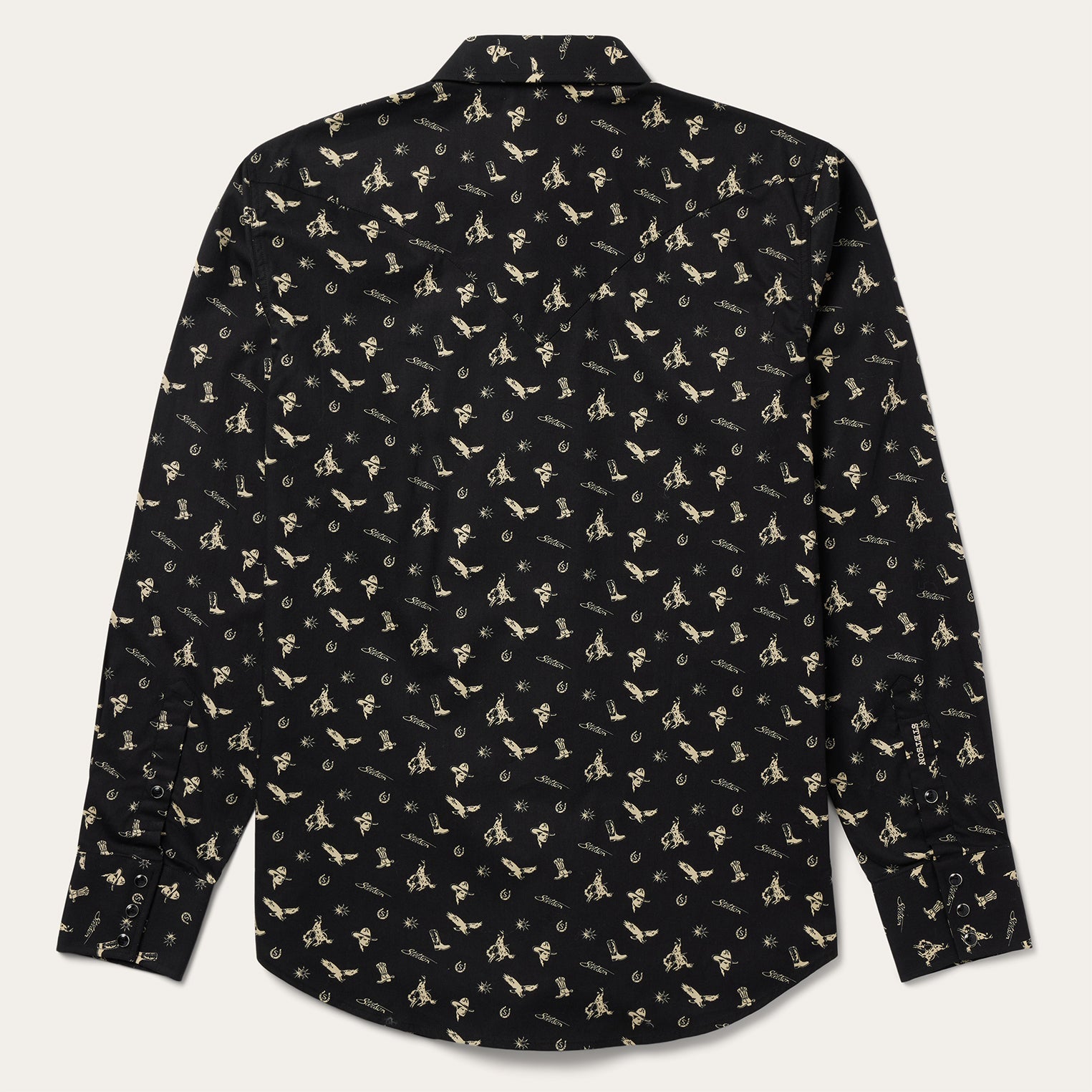 Conversation Print Western Shirt Black | Stetson