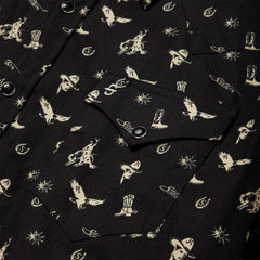 Conversation Print Western Shirt Black | Stetson