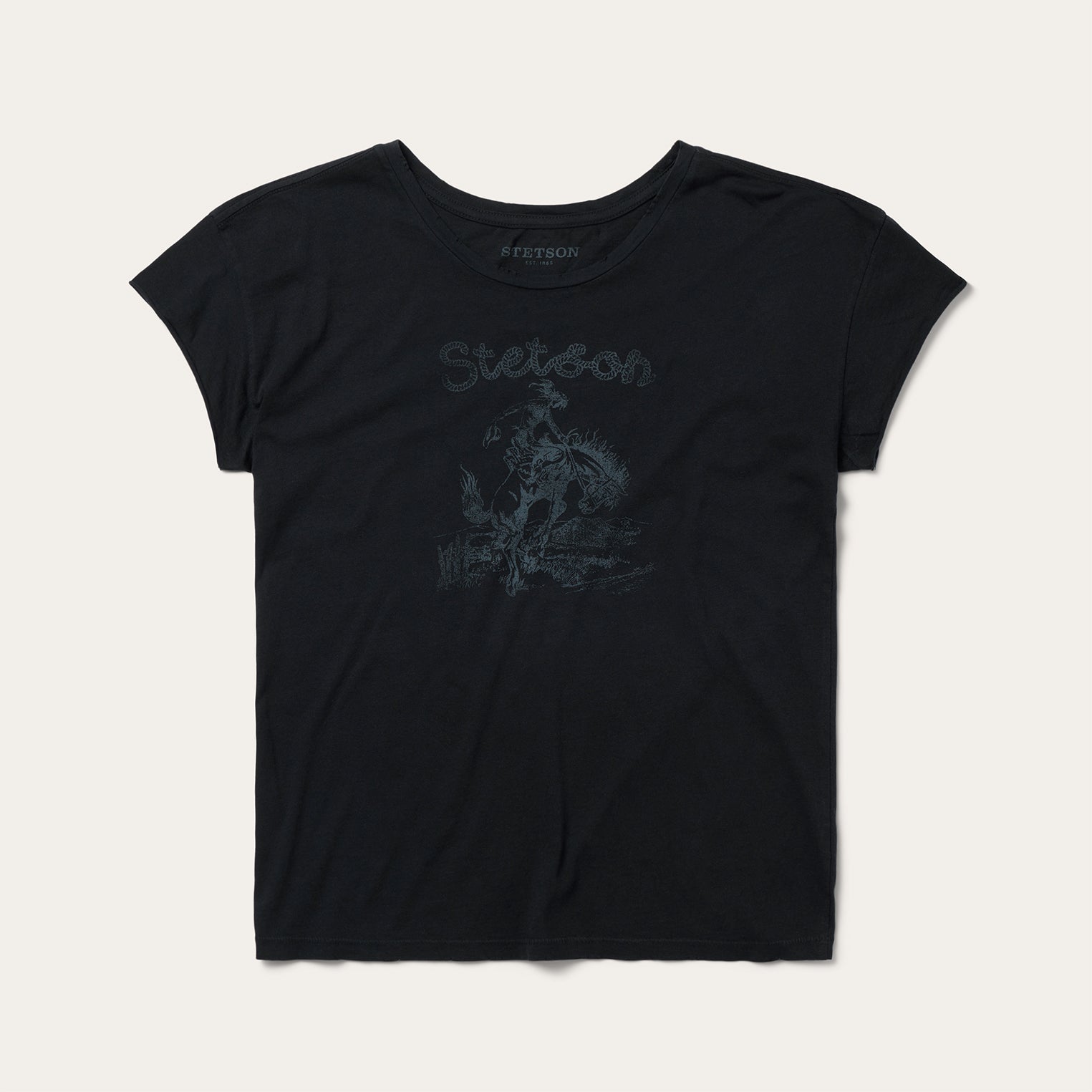 Bucking Cowboy Graphic Tee Black | Stetson
