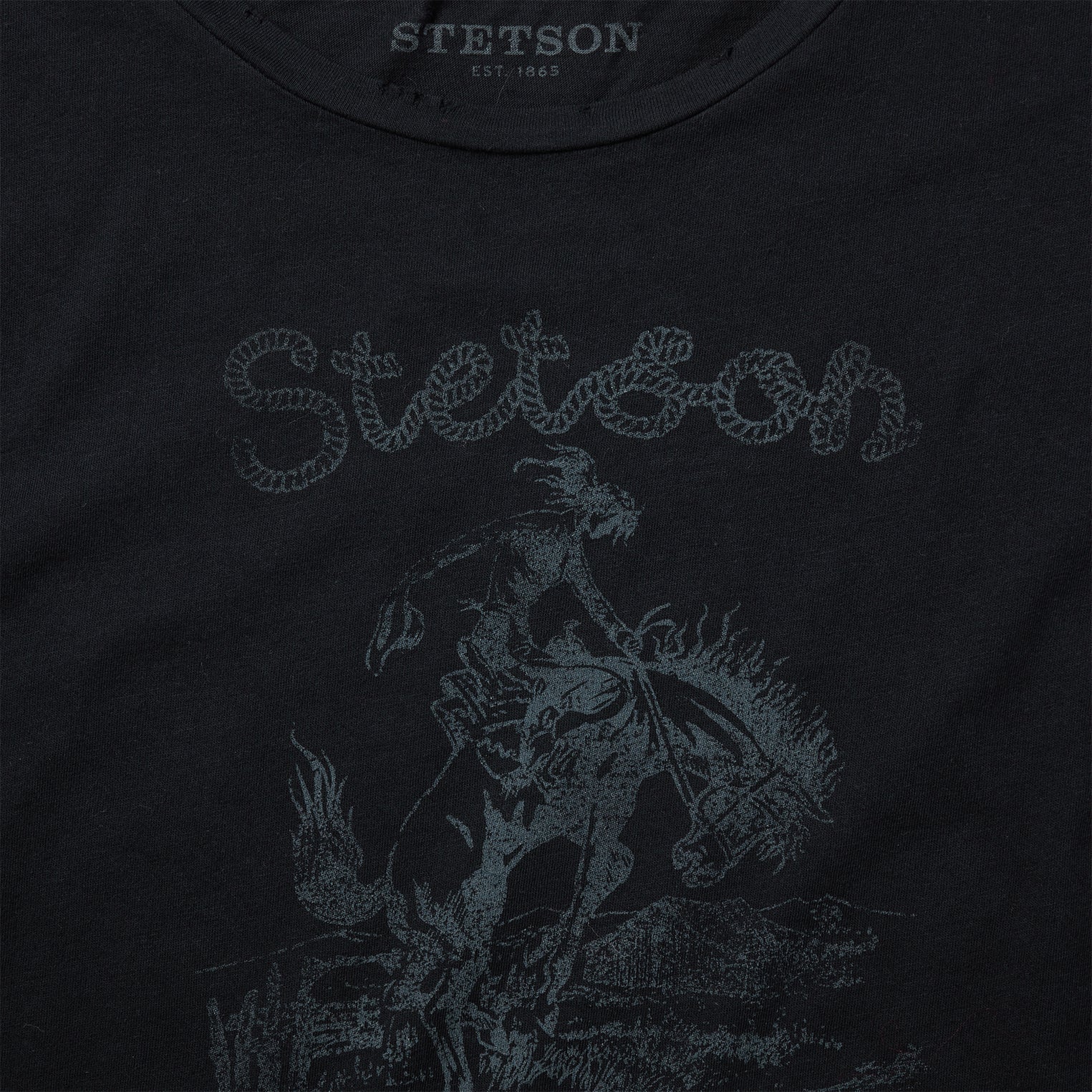 Bucking Cowboy Graphic Tee Black | Stetson