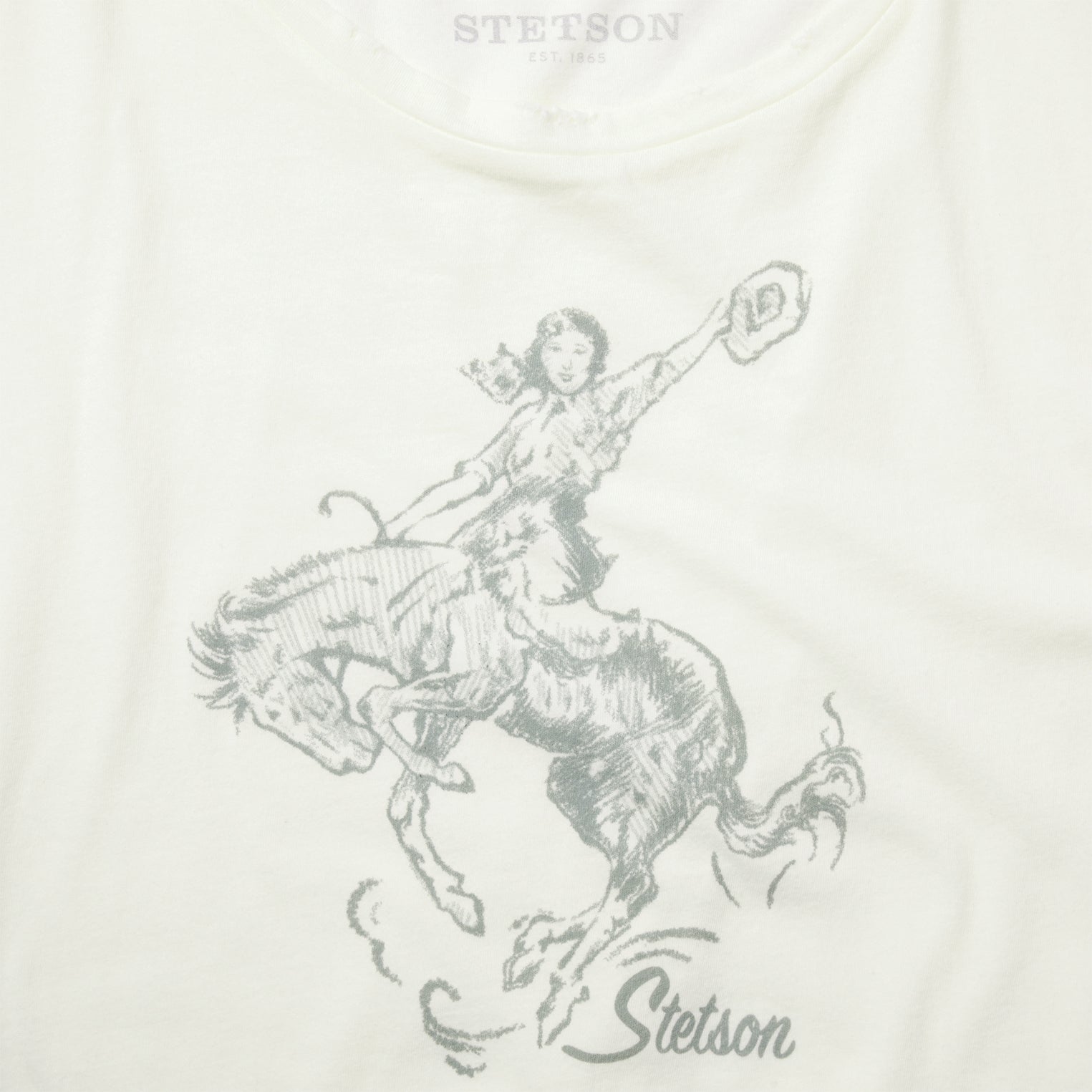 Bucking Cowgirl Graphic Tee White | Stetson