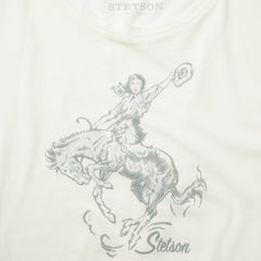 Bucking Cowgirl Graphic Tee White | Stetson