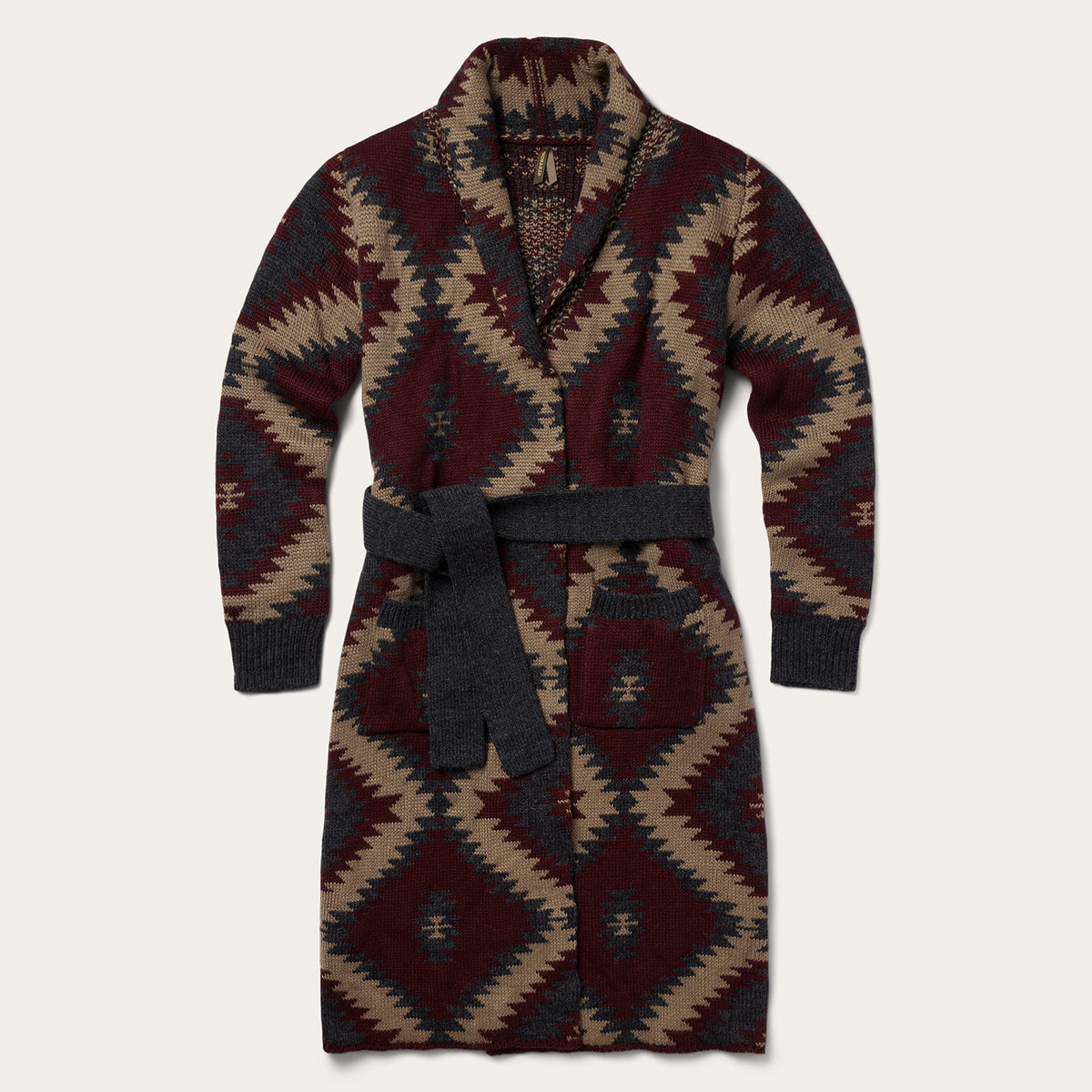 Aztec Duster Sweater Wine | Stetson