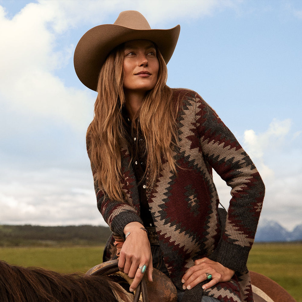 Aztec Duster Sweater Wine | Stetson