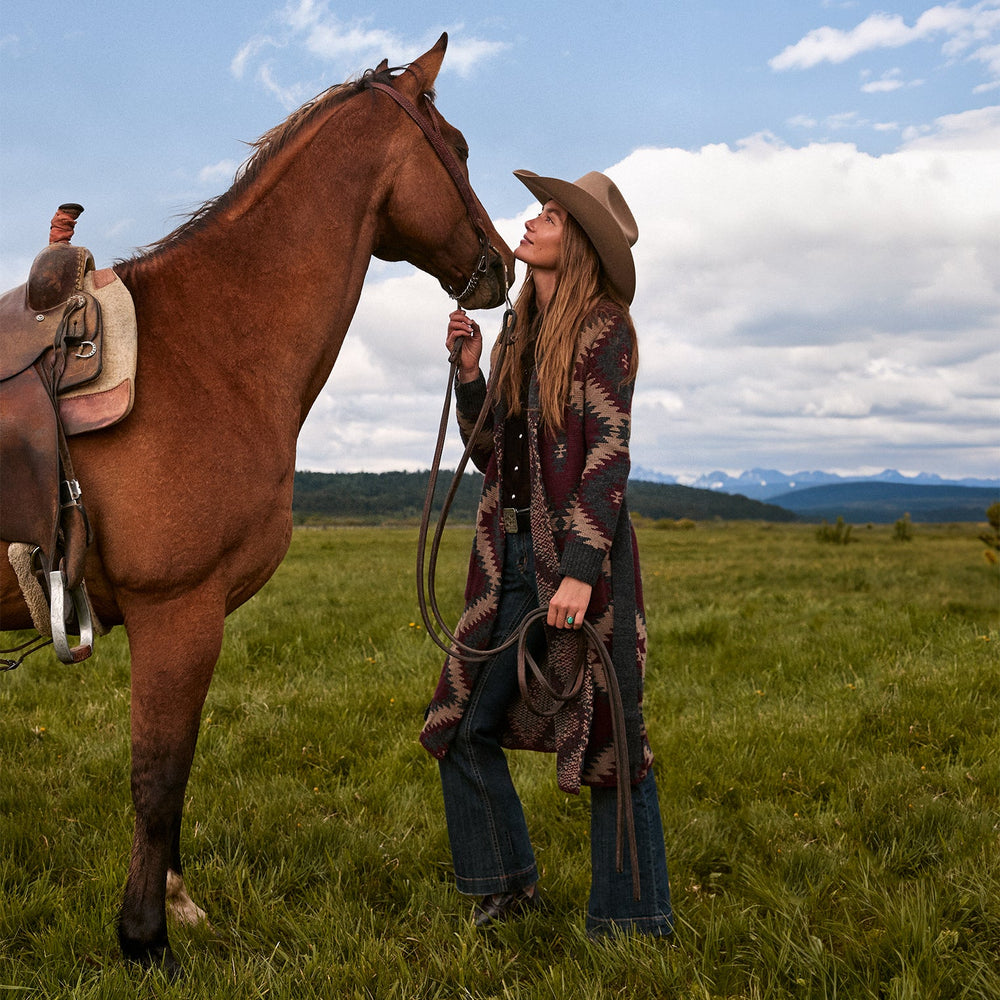 Aztec Duster Sweater Wine | Stetson