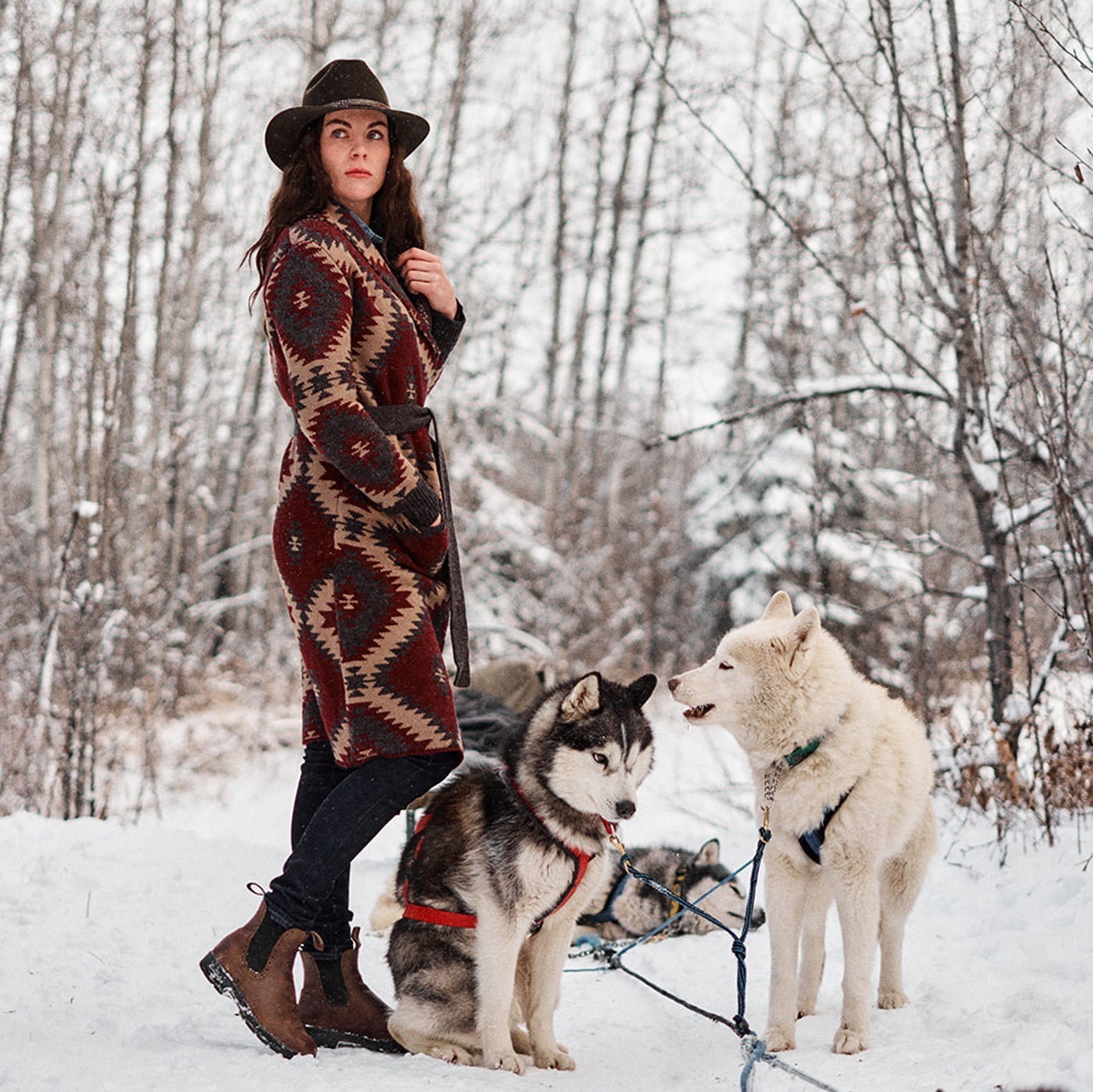 Aztec Duster Sweater Wine | Stetson