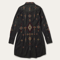 Embroidered Black Denim Shirt Dress Black | Stetson