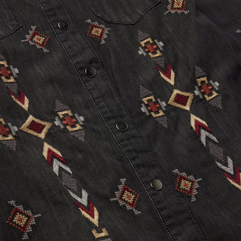 Embroidered Black Denim Shirt Dress Black | Stetson