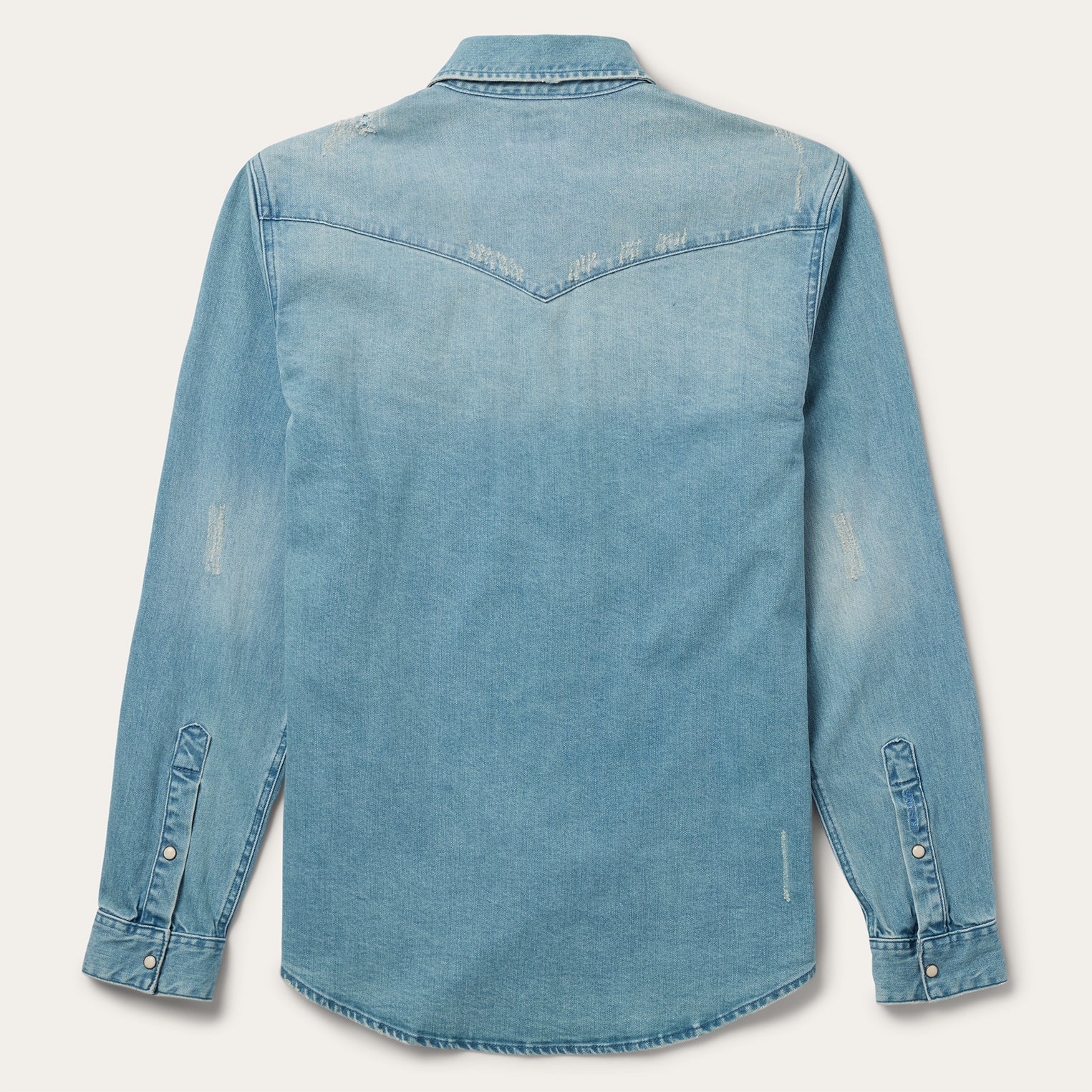 Distressed Denim Western Shirt Blue | Stetson