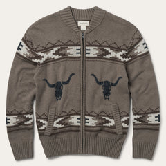 Longhorn Cardigan Brown | Stetson
