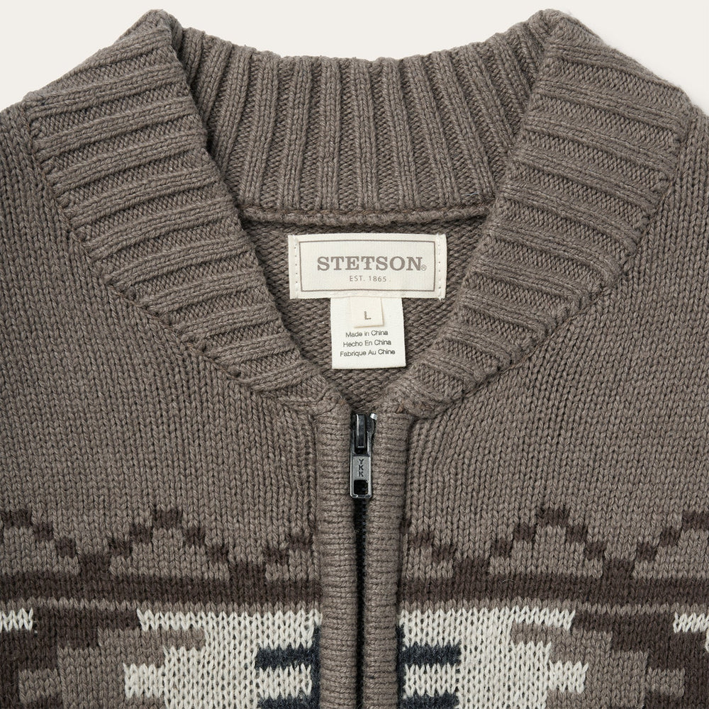 Longhorn Cardigan Brown | Stetson