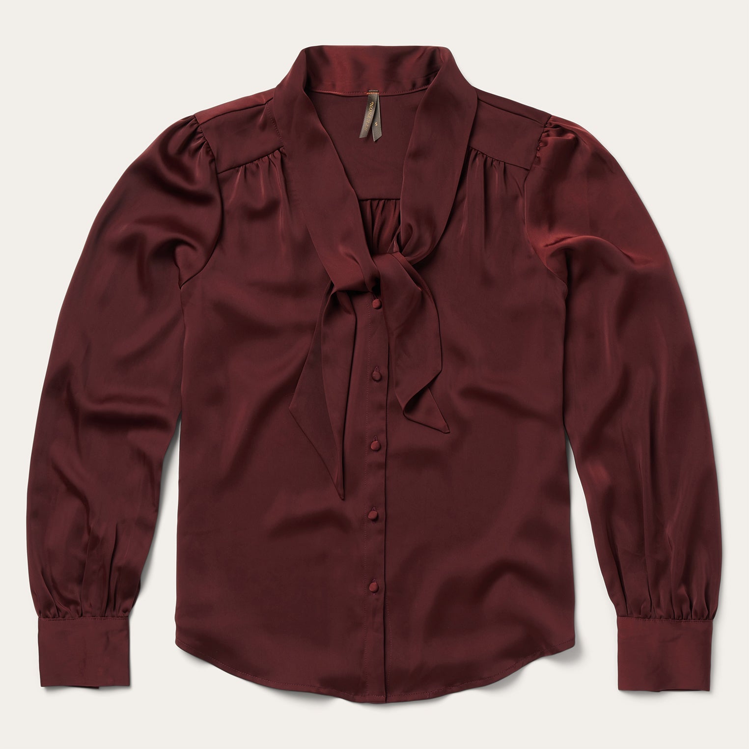 Wine Satin Blouse Red | Stetson