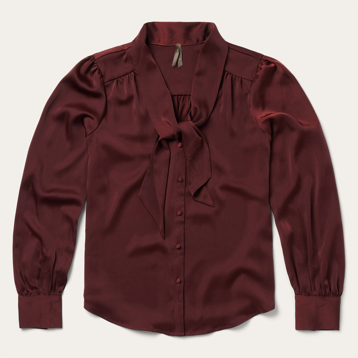 Wine Satin Blouse Red | Stetson
