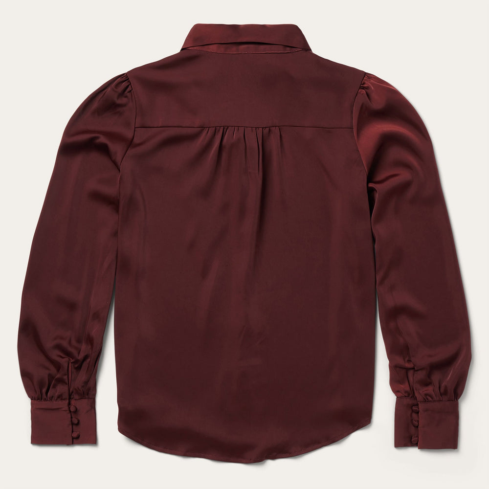 Wine Satin Blouse Red | Stetson