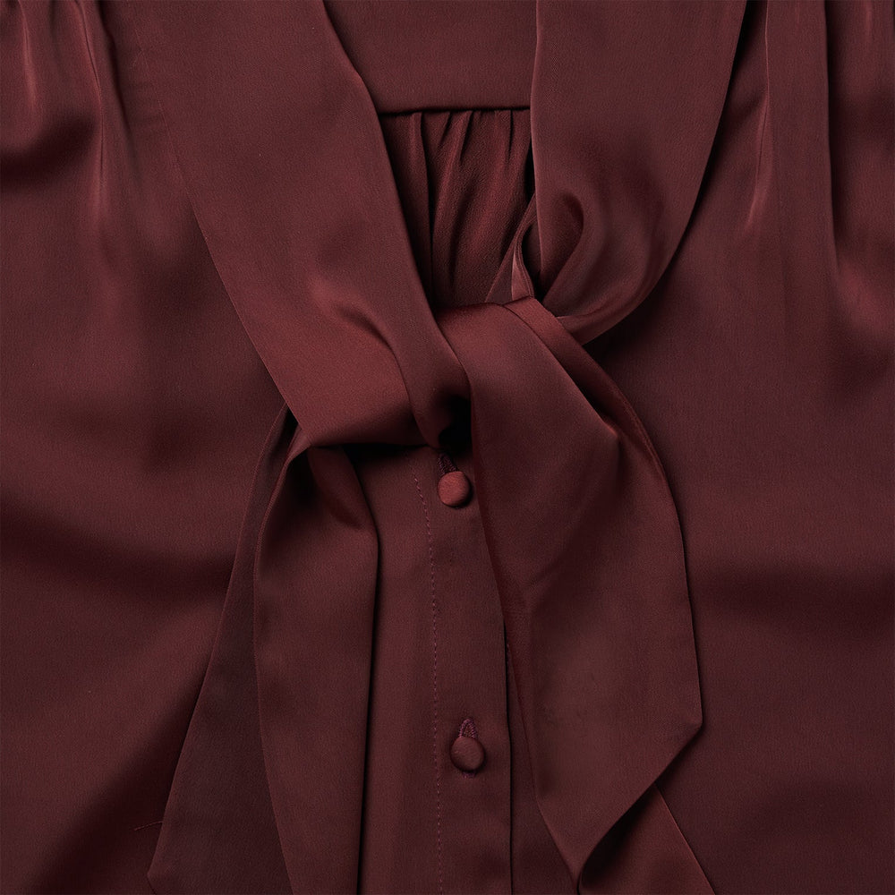 Wine Satin Blouse Red | Stetson