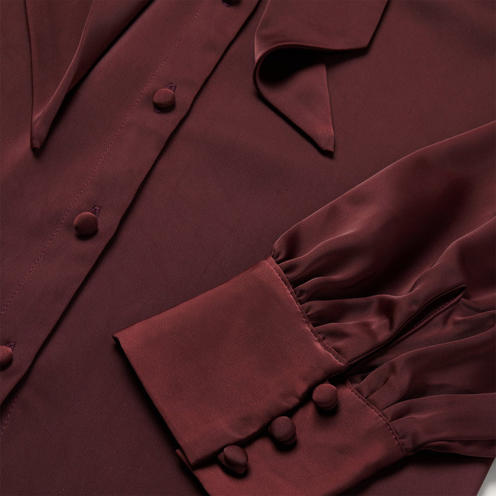 Wine Satin Blouse Red | Stetson