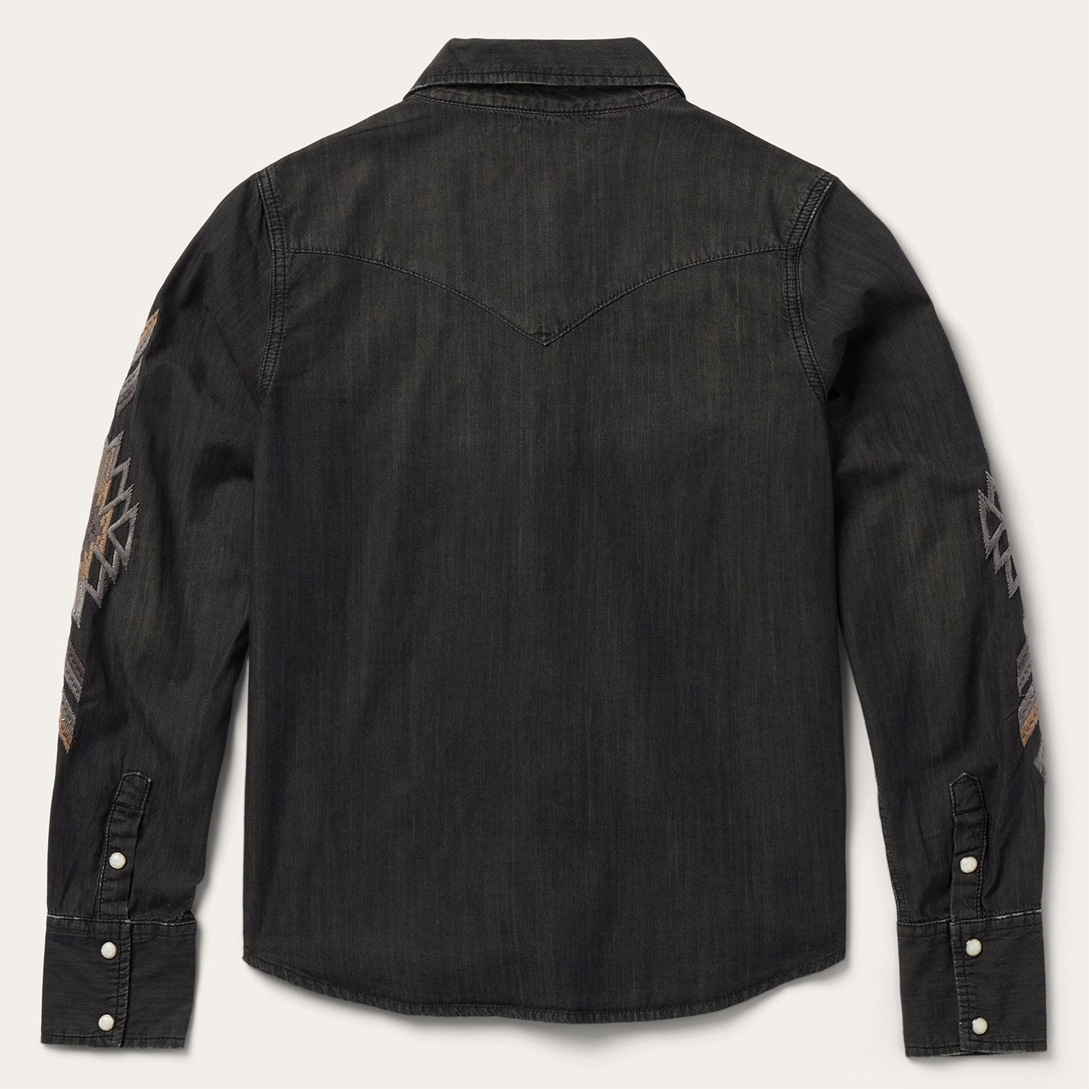 Embroidered Black Denim Shirt Black | Stetson