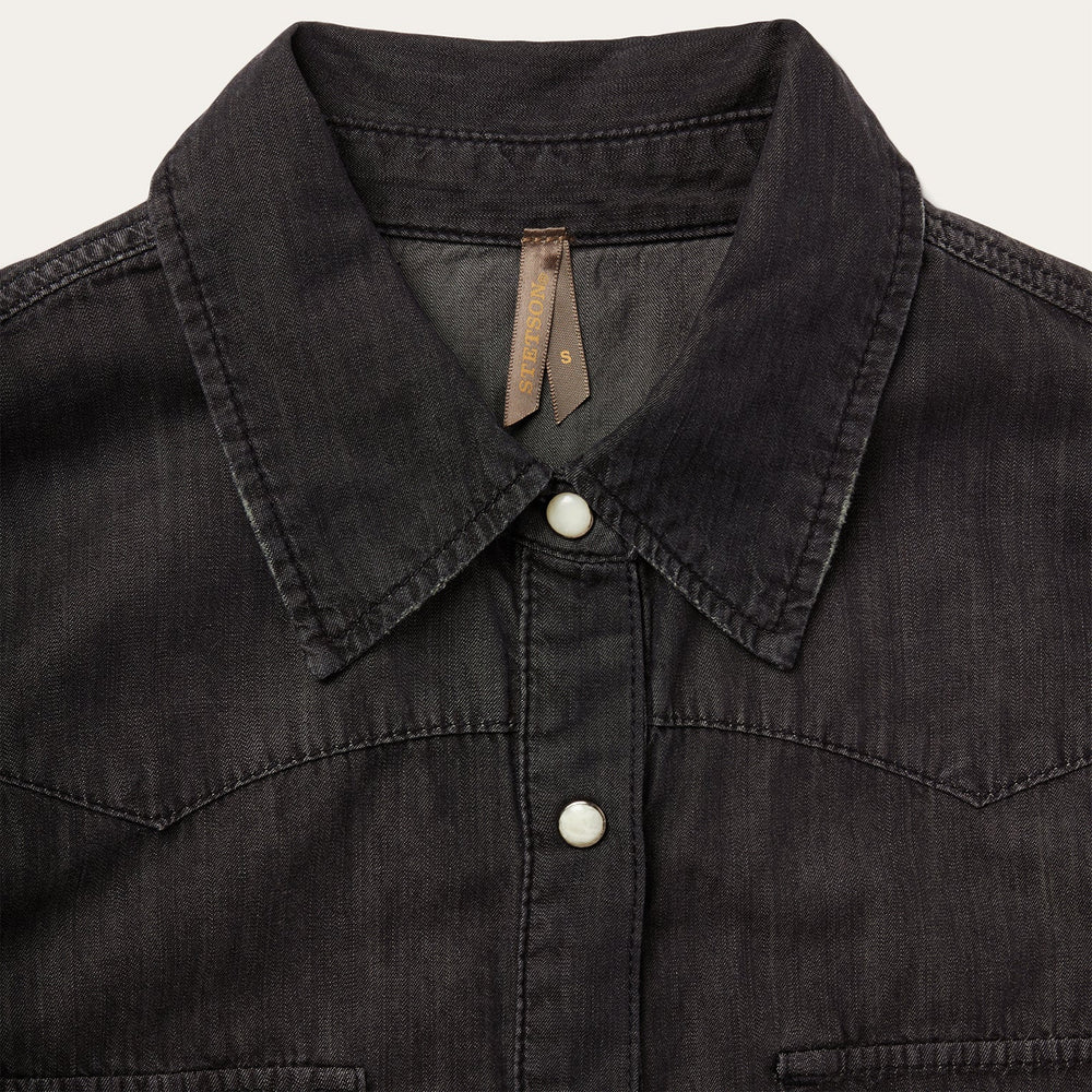 Embroidered Black Denim Shirt Black | Stetson