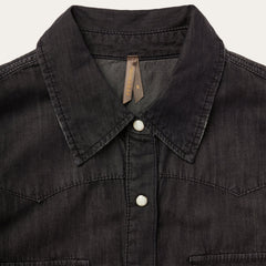 Embroidered Black Denim Shirt Black | Stetson
