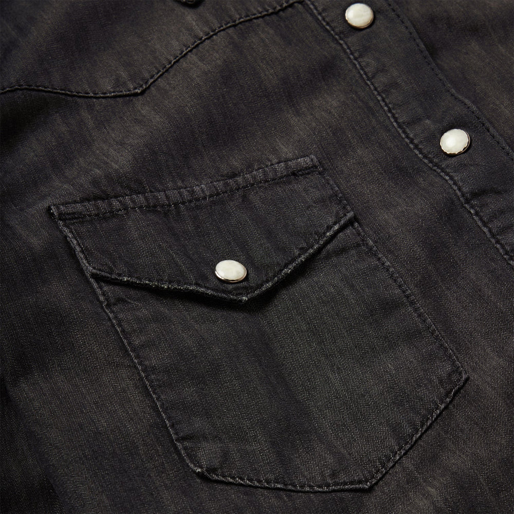 Embroidered Black Denim Shirt Black | Stetson