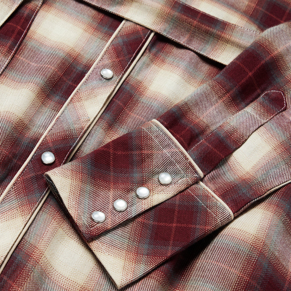 Black Cherry Plaid Shirt Dress Red | Stetson