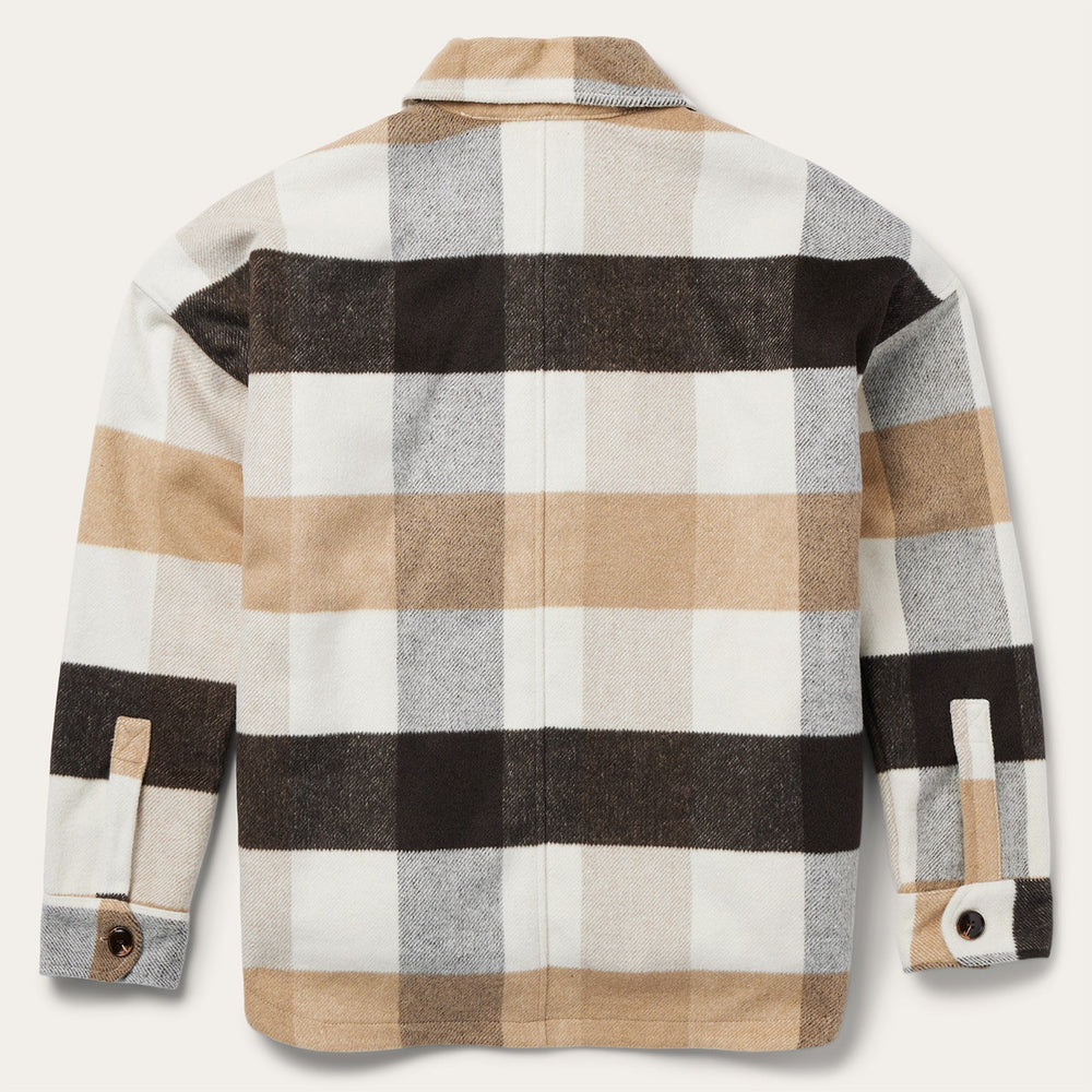 Oversize Plaid Shirt Jacket Brown | Stetson