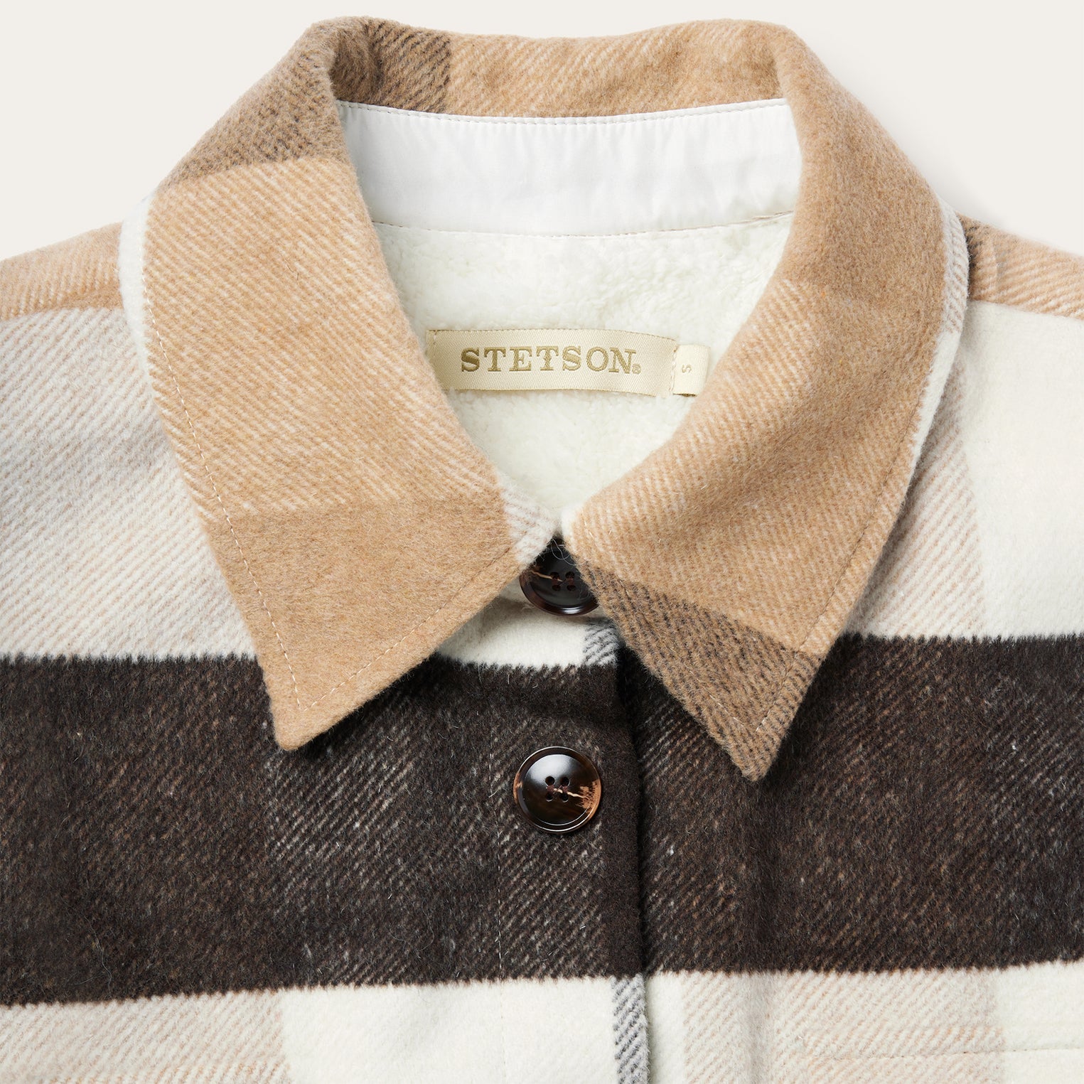Oversize Plaid Shirt Jacket Brown | Stetson