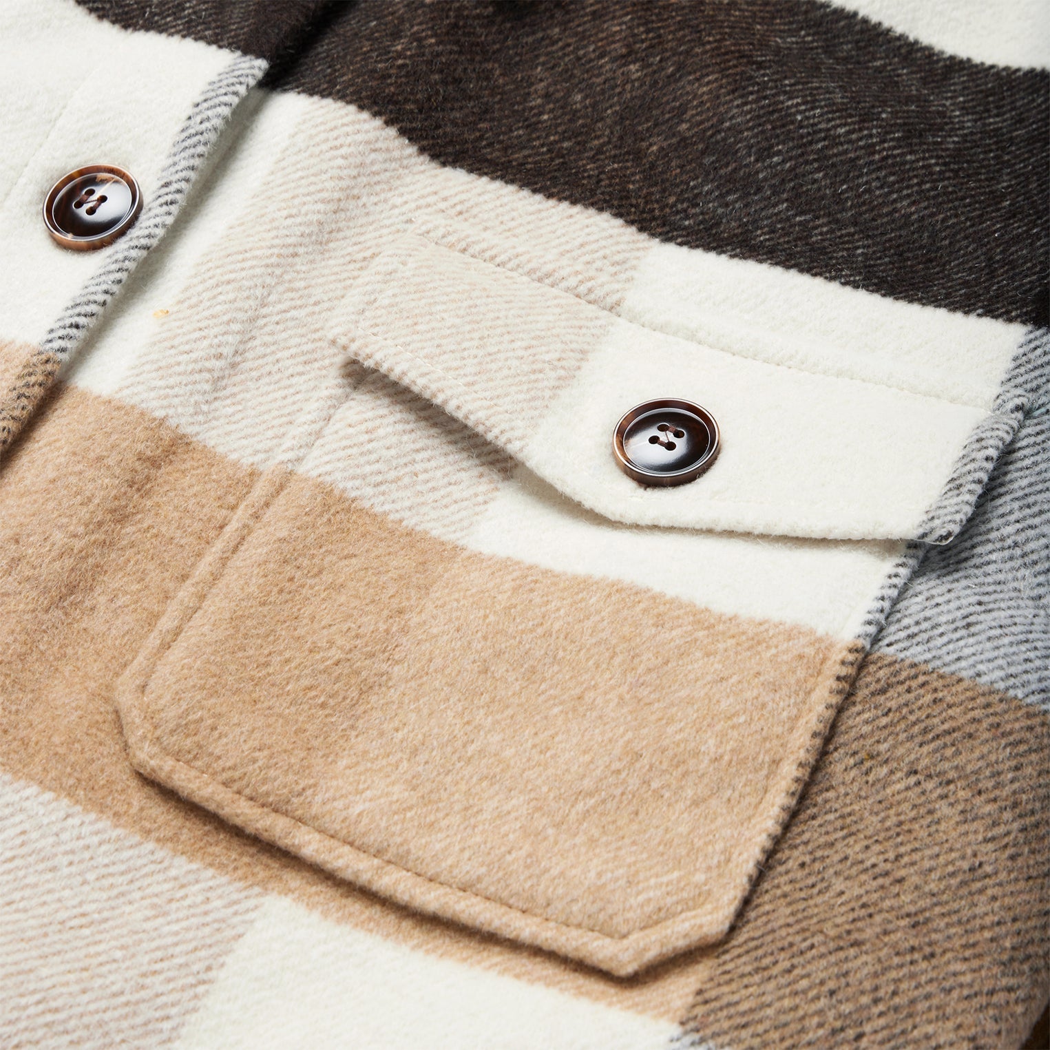 Oversize Plaid Shirt Jacket Brown | Stetson