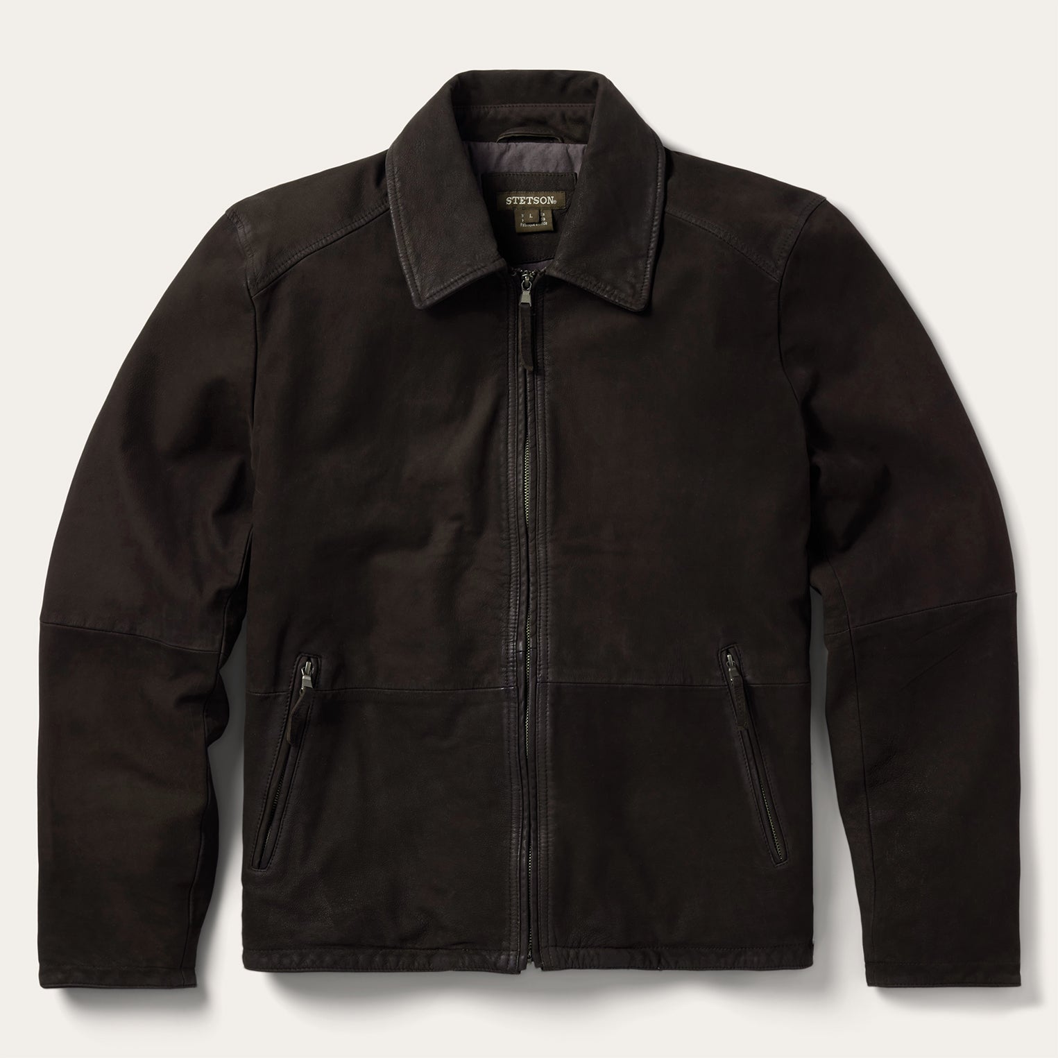 Zip Front Suede Leather Jacket Brown | Stetson