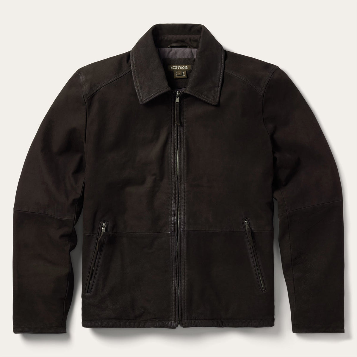 Zip Front Suede Leather Jacket Brown | Stetson