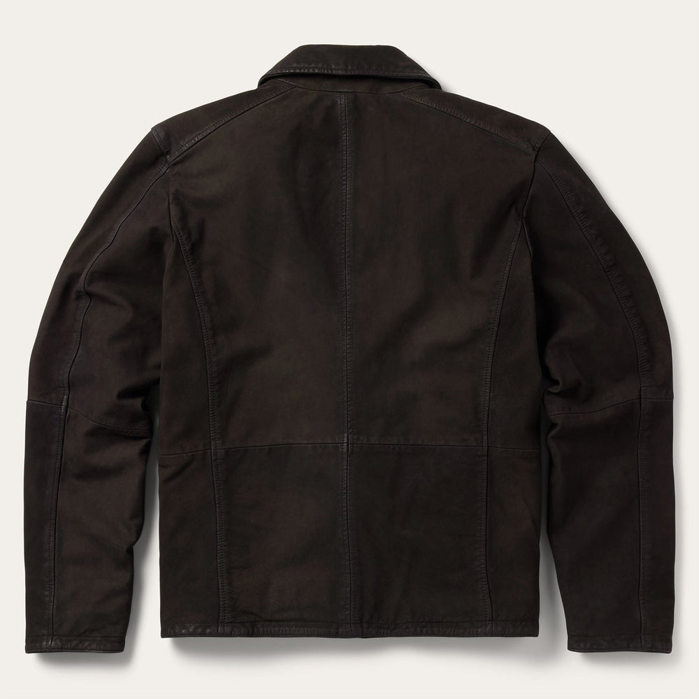 Zip Front Suede Leather Jacket Brown | Stetson