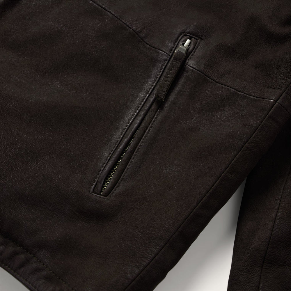 Zip Front Suede Leather Jacket Brown | Stetson