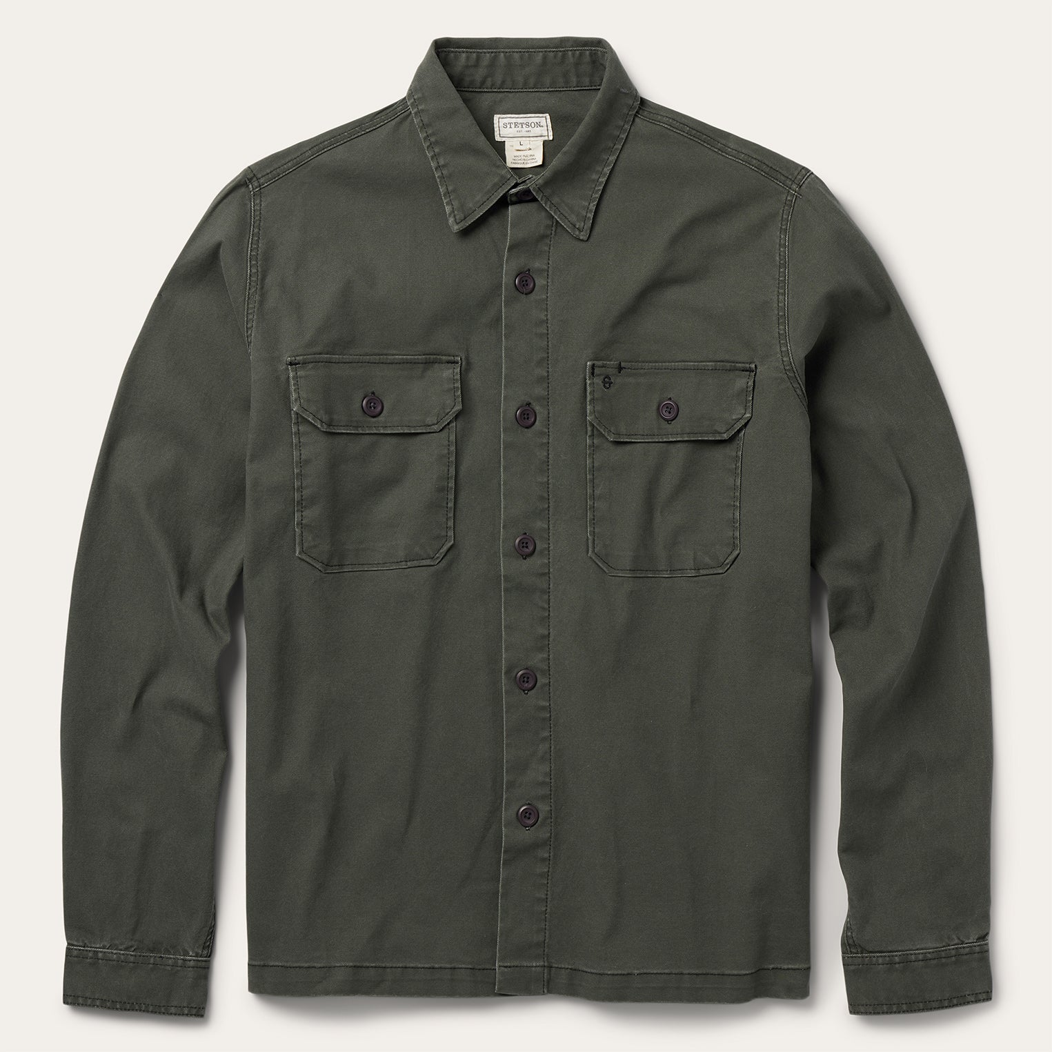 Stretch Canvas Jac-Shirt Green | Stetson