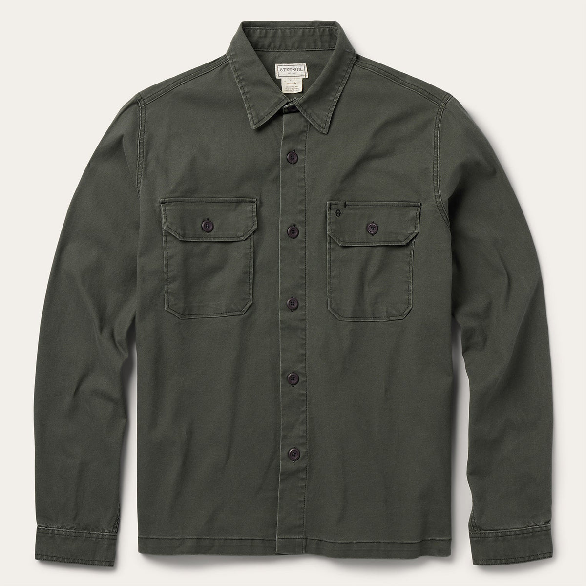 Stretch Canvas Jac-Shirt Green | Stetson