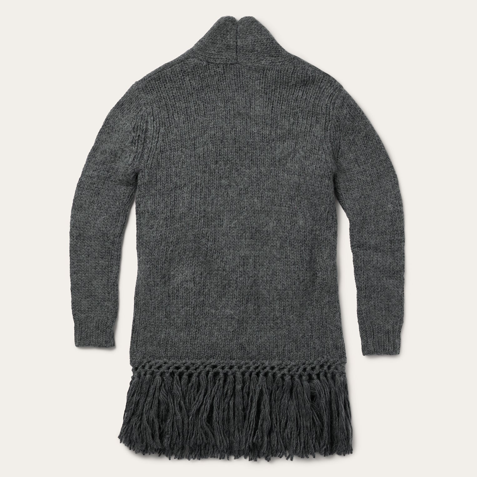 Charcoal Fringed Cardigan Grey | Stetson