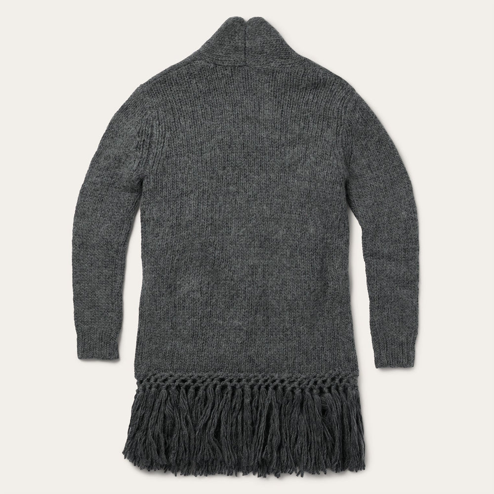 Charcoal Fringed Cardigan Grey | Stetson