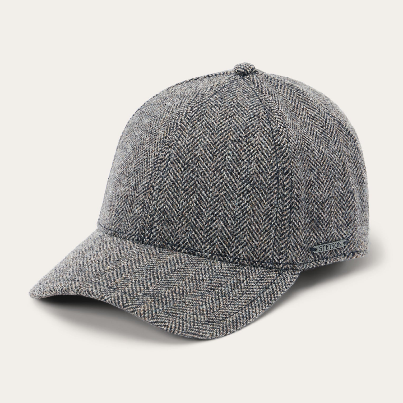 Wool Herringbone Baseball Cap Anthra Melange Herringbone | Stetson