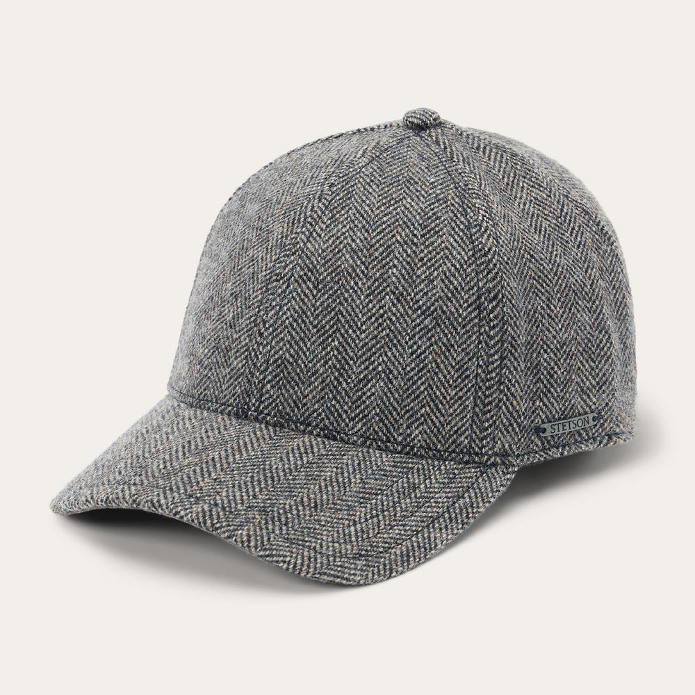 Wool Herringbone Baseball Cap Anthra Melange Herringbone | Stetson