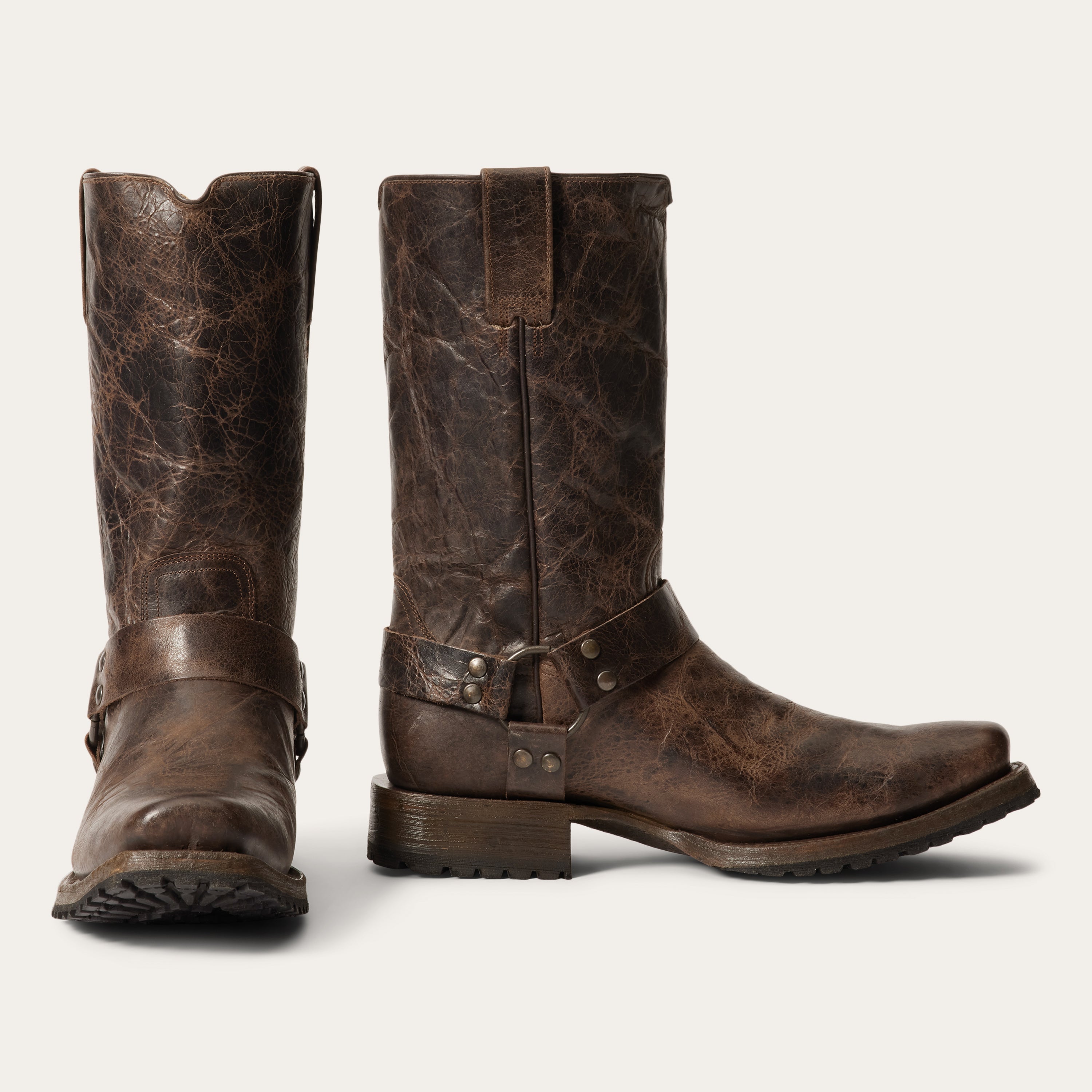 Heritage Harness Boots Waxed Dark Brown | Stetson