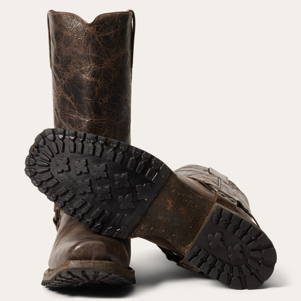 Heritage Harness Boots Waxed Dark Brown | Stetson