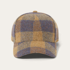 Wool Check Baseball Cap Cognac/Sand/Blue | Stetson