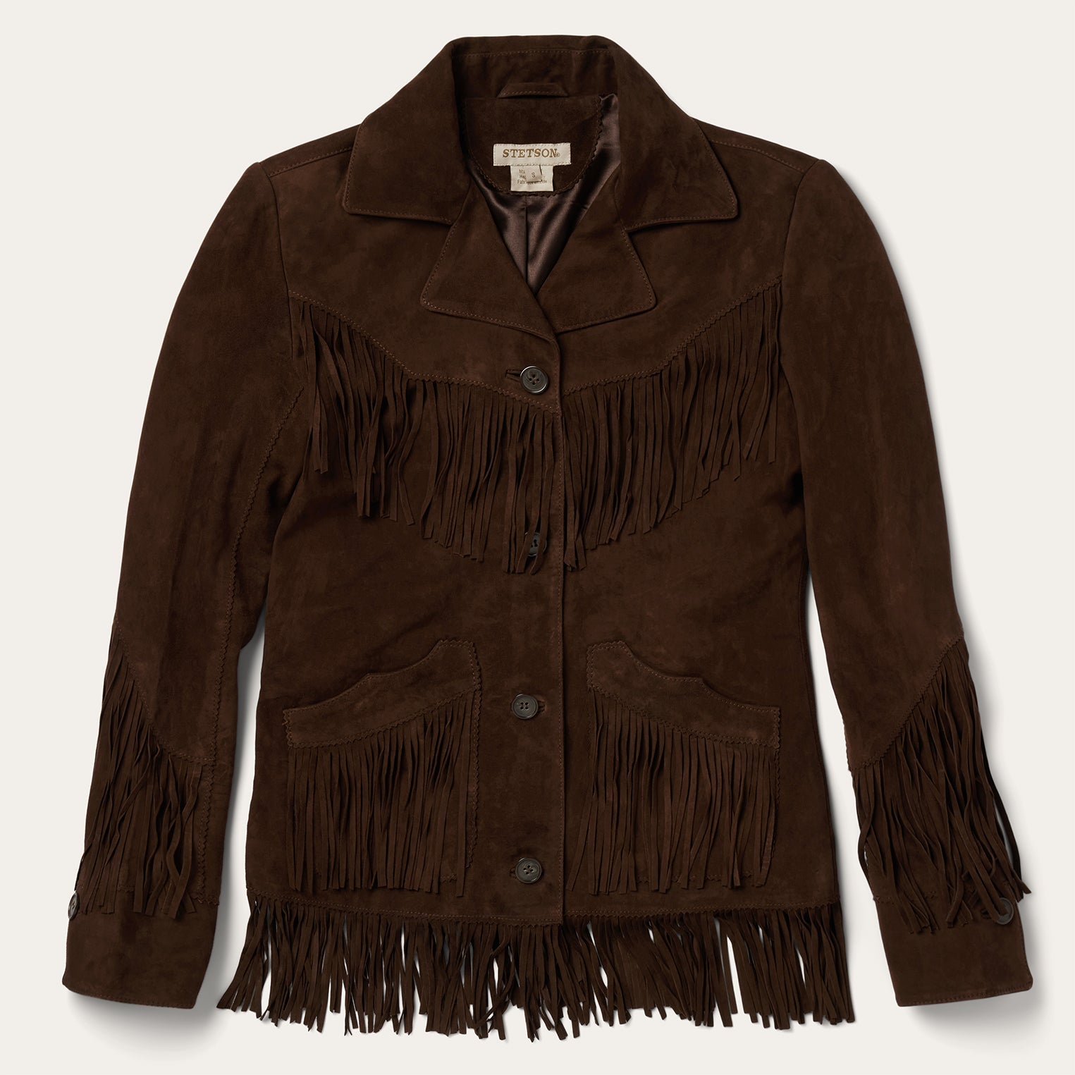 Fringe Suede Jacket Chocolate | Stetson