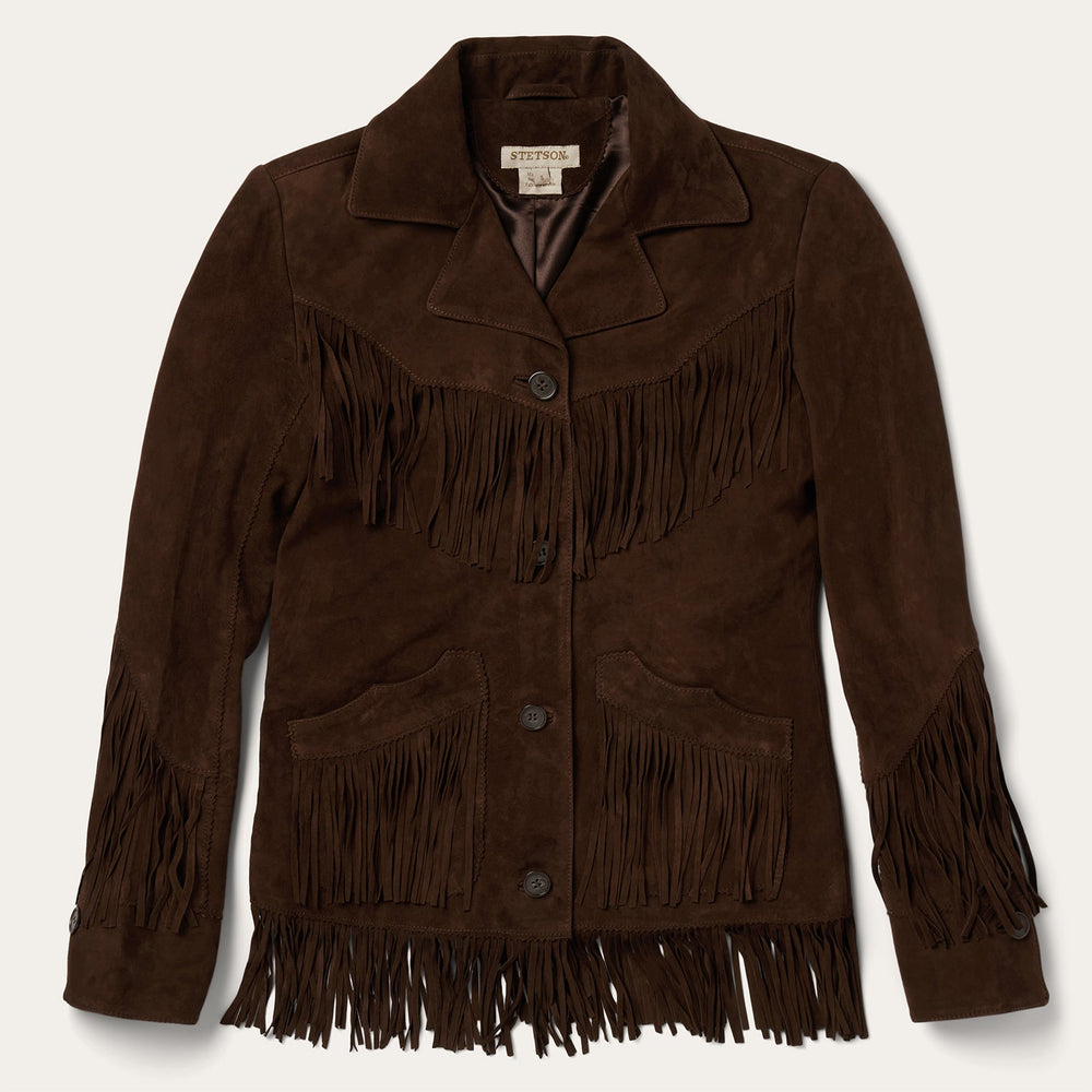 Fringe Suede Jacket Chocolate | Stetson