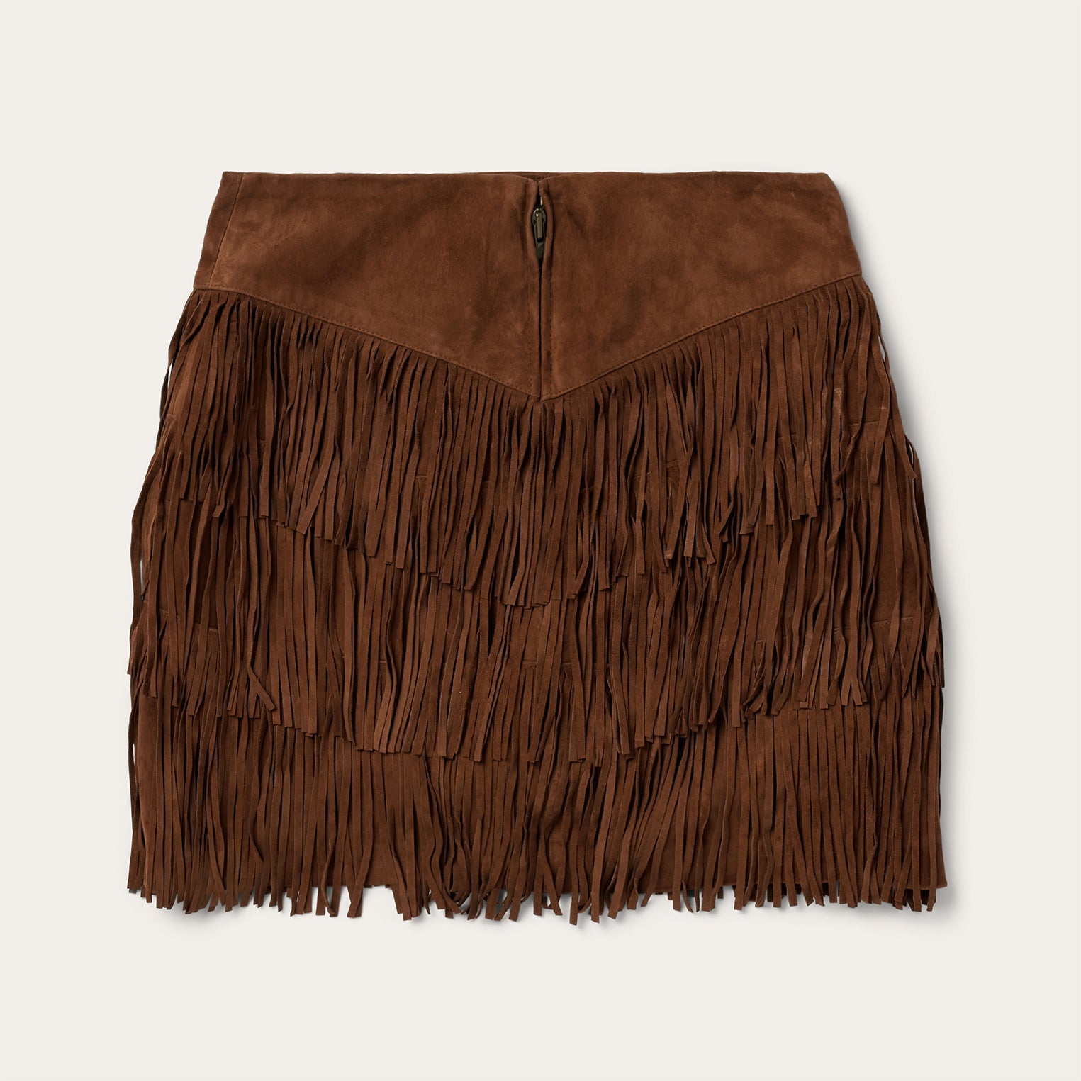 Lamb Suede Fringe Mini Skirt Brown | Stetson