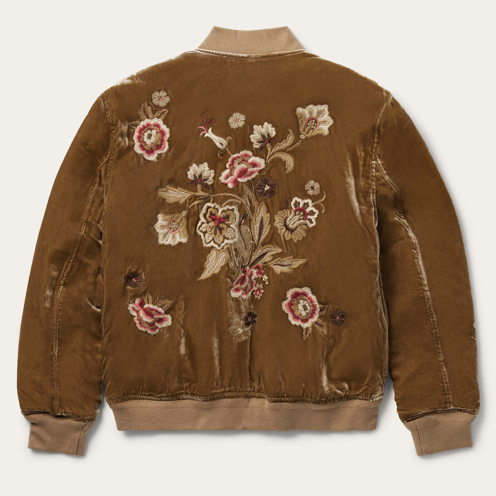 Embroidered Velvet Bomber Jacket Copper | Stetson